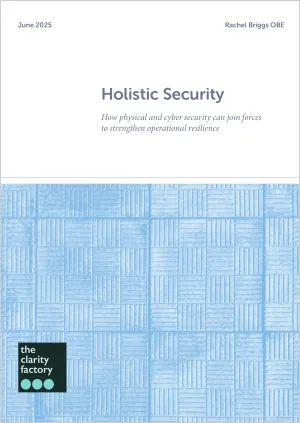White paper cover titled "Holistic Security" with blue circuit board pattern and Zurich Insurance logo