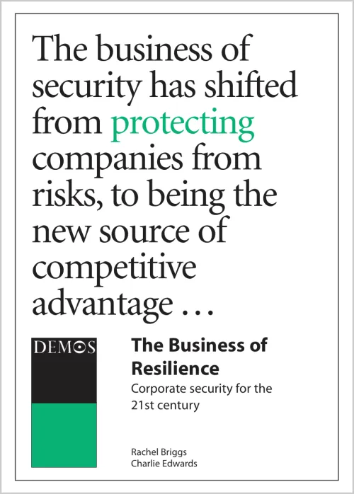 Book cover showing gradient from black to green with title "The business of security has shifted from protecting companies from risks, to being a new source of competitive advantage"