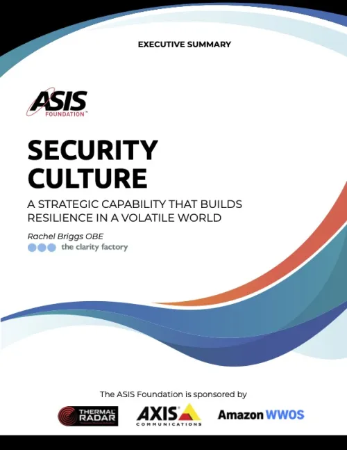 Report cover of Security Culture: A strategic capability that builds resilience in a volatile world 
